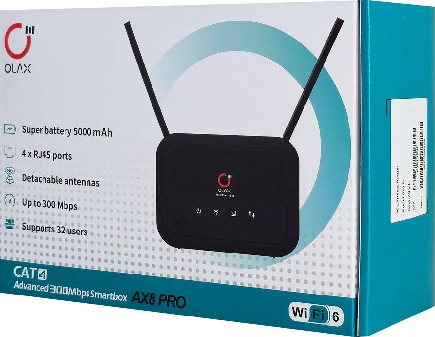 OLAX router AX8 Pro, 4G LTE, WiFi 300Mbps, 5000mAh — εικόνα 5