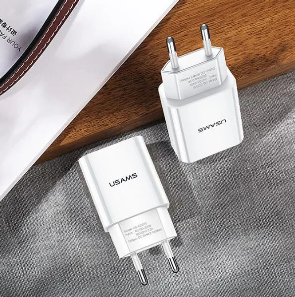 USAMS φορτιστής τοίχου T18, 1x USB, 2.1A, λευκός — εικόνα 3