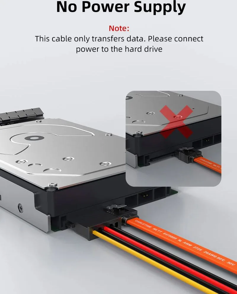CABLETIME καλώδιο SATA III CT-SATA3, 6Gbps, 0.50m, πορτοκαλί — εικόνα 5