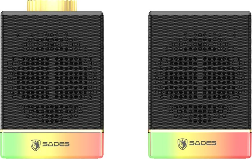 SADES gaming ηχεία Dionsyn με RGB φωτισμό, 2x 5W, Bluetooth & USB-C/USB, μαύρα — εικόνα 2