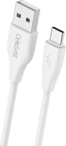 CELEBRAT καλώδιο USB-C σε USB CB-31A, 3A, 480Mbps, 1m, λευκό