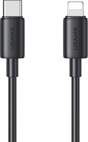 USAMS καλώδιο Lightning σε USB-C US-SJ712, 30W, 480Mbps, 1m, μαύρο
