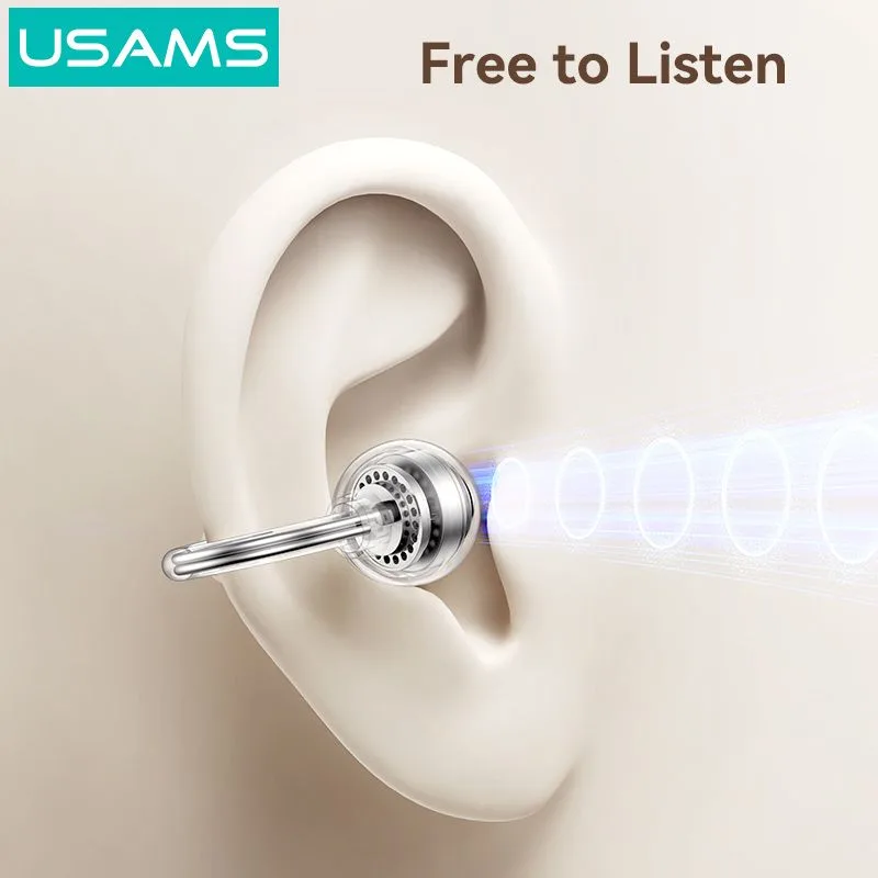 USAMS earphones με θήκη φόρτισης Echo R02, OWS, Φ11mm, 50/300mAh, μαύρα — εικόνα 4