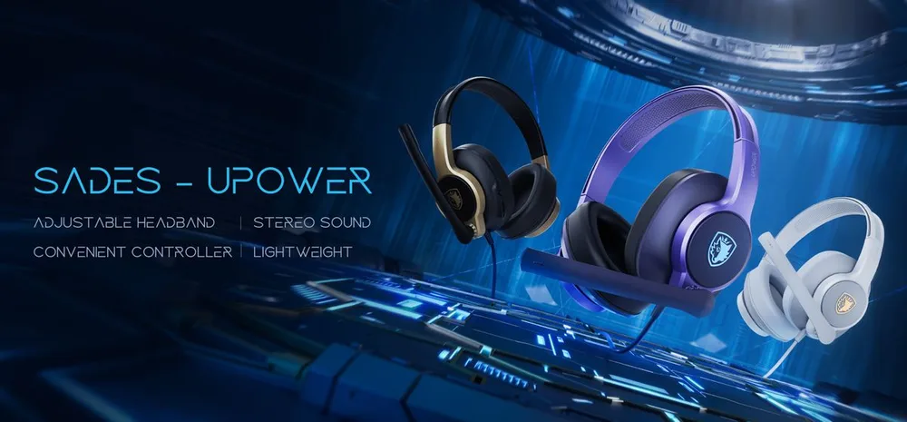 SADES gaming headset UPOWER, 3.5mm σύνδεση, 40mm, μωβ — εικόνα 6