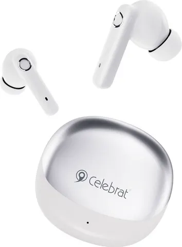 CELEBRAT earphones με θήκη φόρτισης W71, True Wireless, 10mm, 30/200mAh, λευκά