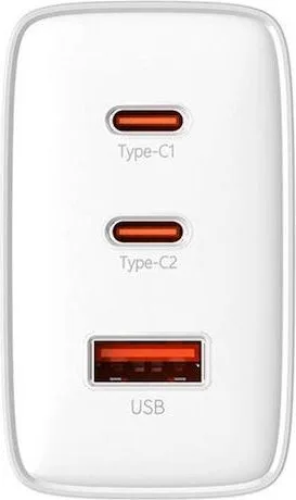 BASEUS Cube PRO, φορτιστής ΓΡΗΓΟΡΗΣ φόρτισης, 3 ΘΥΡΕΣ, 65W, λευκό — εικόνα 3