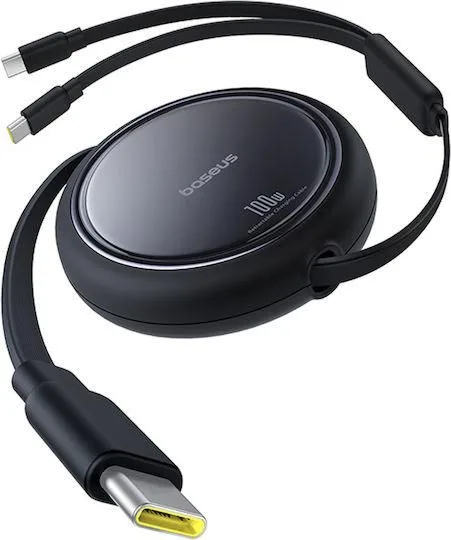 BASEUS Bright Mirror Series καλώδιο ΓΡΗΓΟΡΗΣ φόρτισης, 2 x Type-C, 1m, 100W, μαύρο — εικόνα 2
