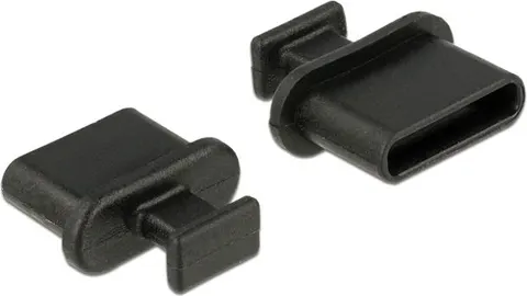DELOCK κάλυμμα προστασίας για θύρα USB-C 64013 με λαβή, μαύρο, 10τμχ