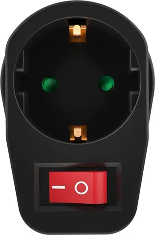 POWERTECH αντάπτορας ρεύματος PT-810, 1x schuko, 16A, μαύρος