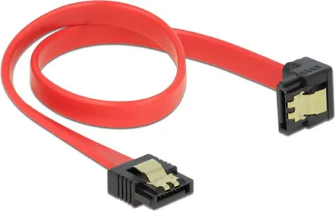DELOCK καλώδιο SATA 83978, γωνιακό, 6Gb/s, 30cm, κόκκινο