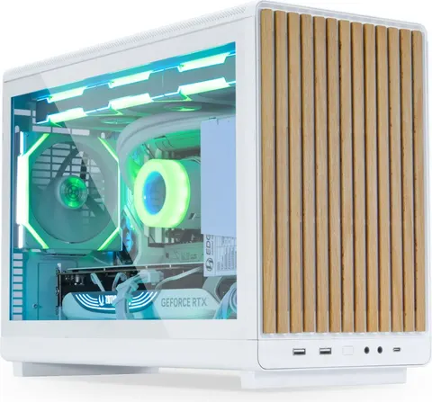 LIAN LI DAN Case A3 Wood White - Glass Side Panel - M-ATX All Mesh Steel-Fabric PC Case from Daniel