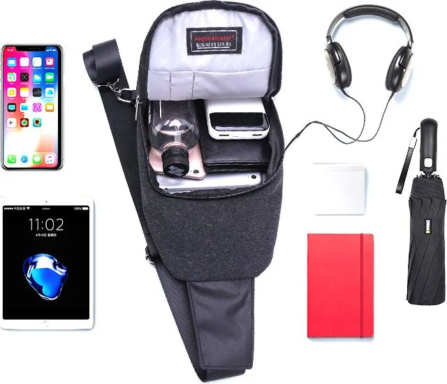 ARCTIC HUNTER τσάντα Crossbody XB0058, 5L, μαύρη — εικόνα 2