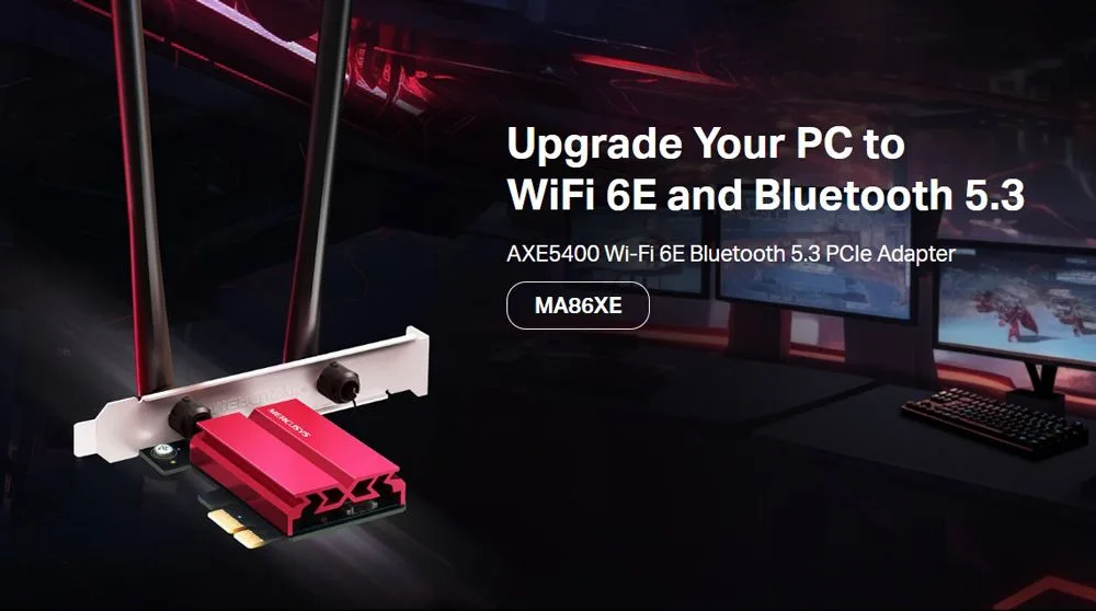 MERCUSYS κάρτα δικτύου MA86XE, AXE5400, Wi-Fi 6E, Bluetooth, PCIe, V.2.0 — εικόνα 2
