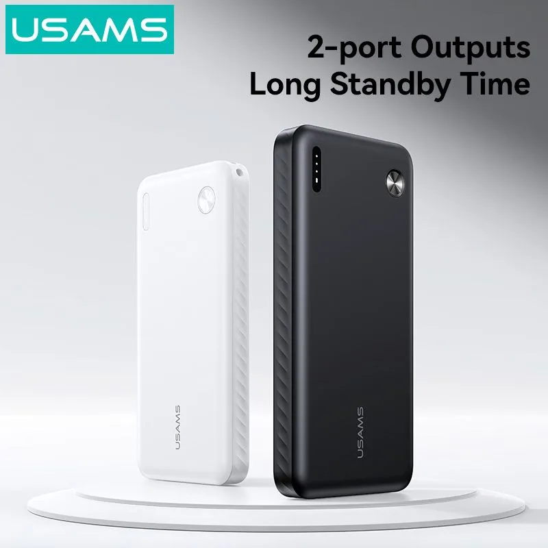 USAMS power bank CD253, 2x θύρες εξόδου, 10000mAh, 10W, λευκό — εικόνα 2