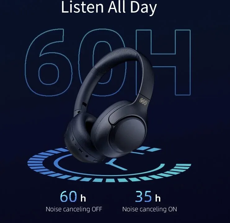 QCY H3 High-Res Headset Blue - w. Mic, Active Noise Canceling with 4 mode ANC 60h Multipoint — εικόνα 5
