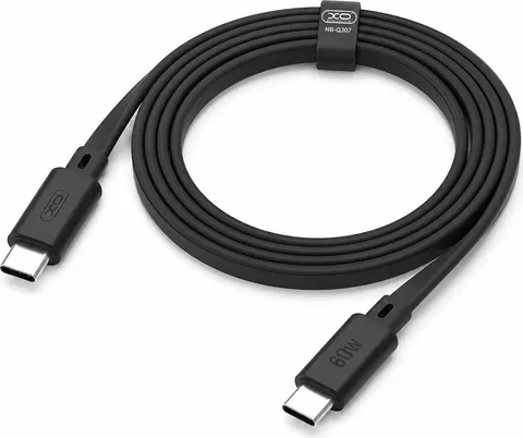 XO NB-Q307, Ultra-Thin, καλώδιο ΓΡΗΓΟΡΗΣ φόρτισης, Type-C ΣΕ Type-C, 60W, μαύρο