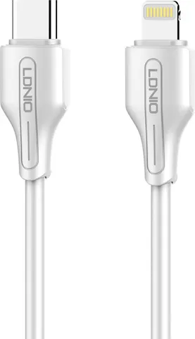LDNIO καλώδιο Lightning σε USB-C LC122I, 30W PD, 2m, λευκό