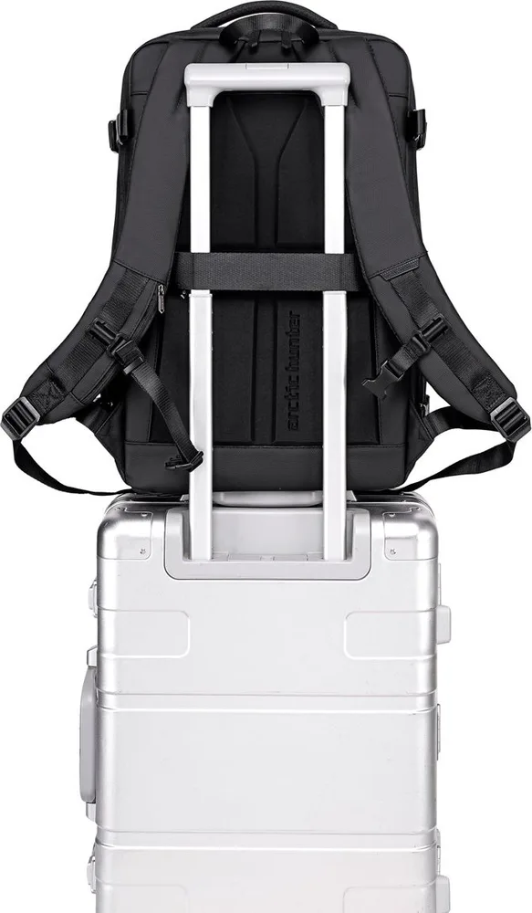 ARCTIC HUNTER τσάντα πλάτης B00866 με θήκη laptop 15.6", αεροστεγής θήκη, 35.5L/49.5L, μαύρη — εικόνα 4