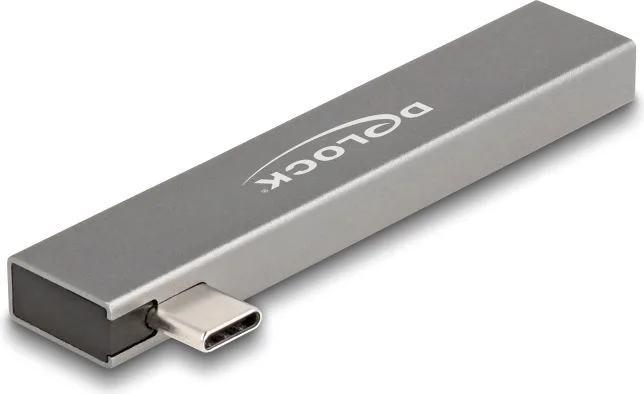 DELOCK USB hub 64274, 3x θυρών, 10Gbps, USB-C σύνδεση, γκρι — εικόνα 3