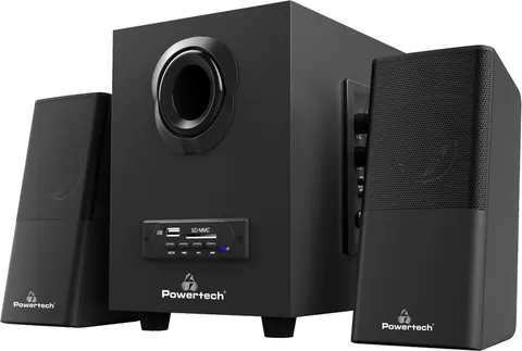 POWERTECH ηχεία Premium sound PT-846, 16W, USB/SD/FM/BT, remote, μαύρα