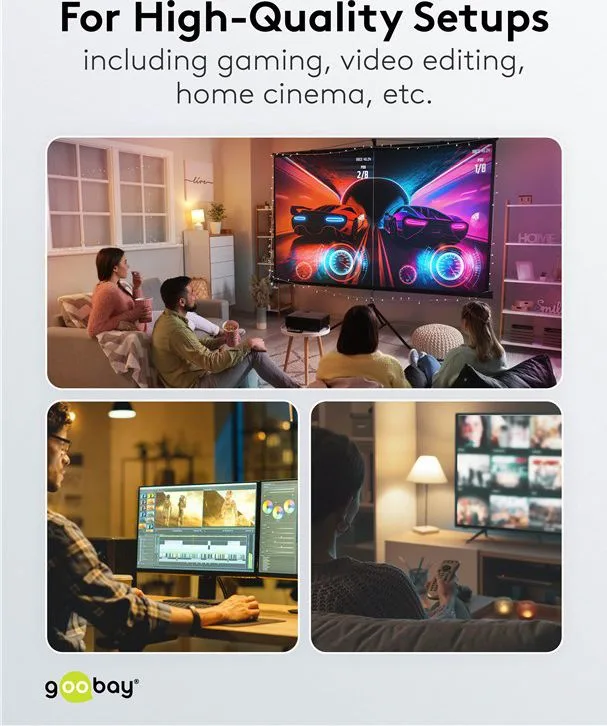 GOOBAY καλώδιο USB-C 74193, USB4, 100W, 40Gbps, 8K/60Hz, 2m, μαύρο — εικόνα 5