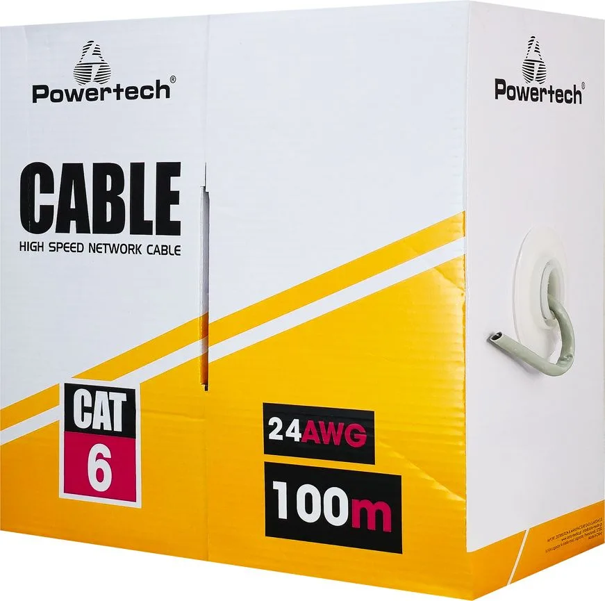 POWERTECH καλώδιο δικτύου CAB-N297, Cat 6 S/FTP, CCA, 24AWG, 100m, γκρι — εικόνα 3