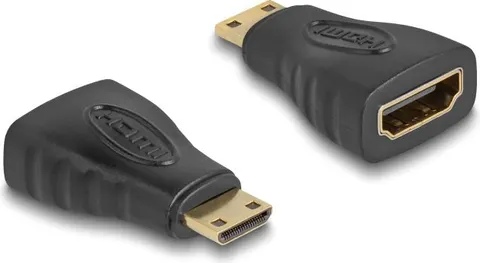 DELOCK αντάπτορας mini HDMI σε HDMI 65244, gold plated, μαύρος