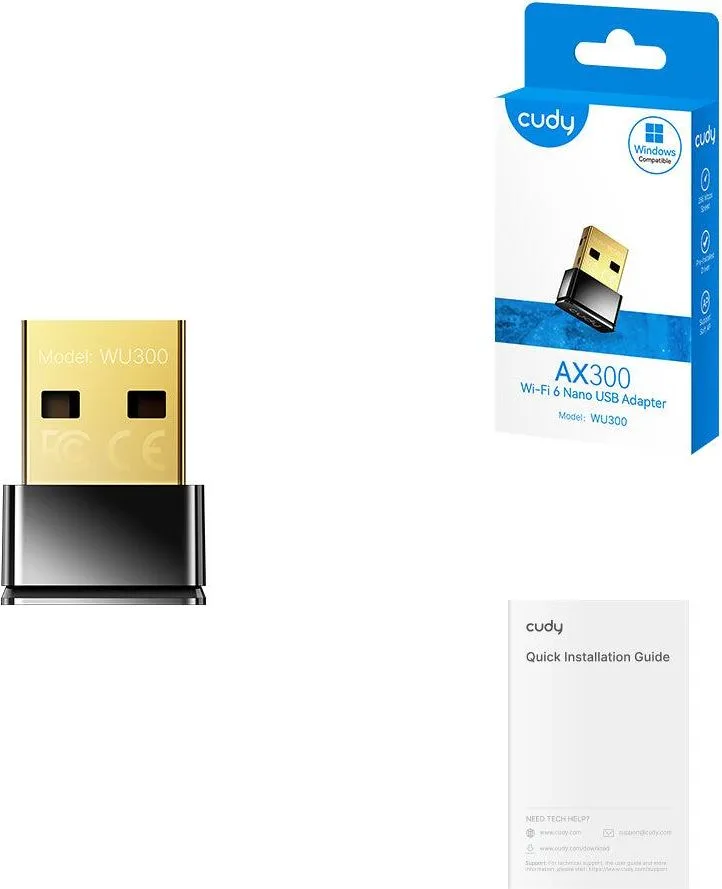 Cudy WU300, AX300 WiFi 6, Nano USB Adapter — εικόνα 3