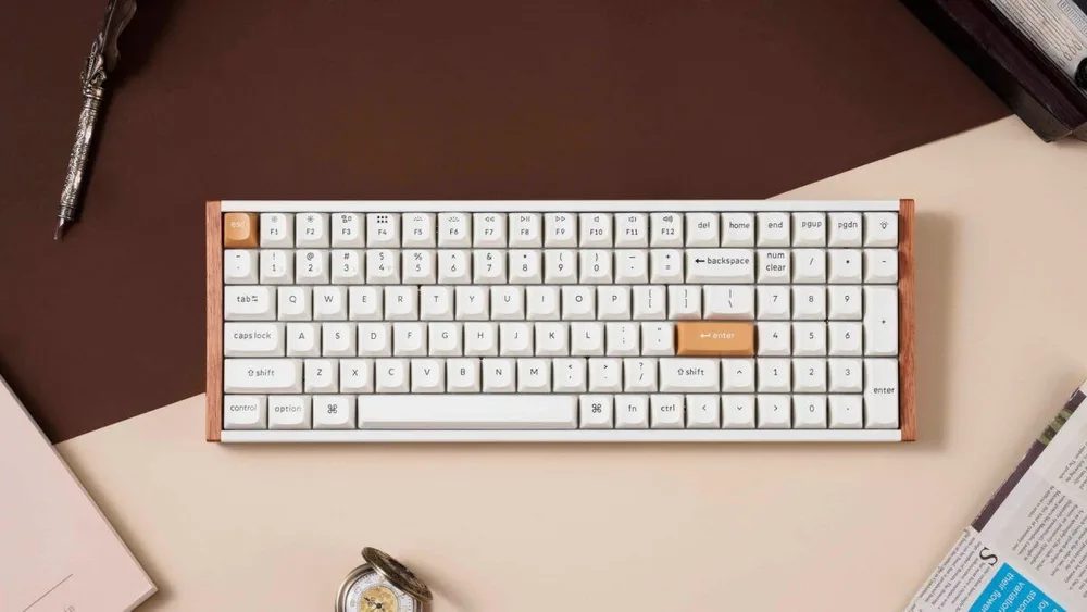 Keychron K4 HE (K4H-Q1) Special Wood Edition White Wireless Magnetic Hall Effect RGB Keyboard 96% US — εικόνα 2