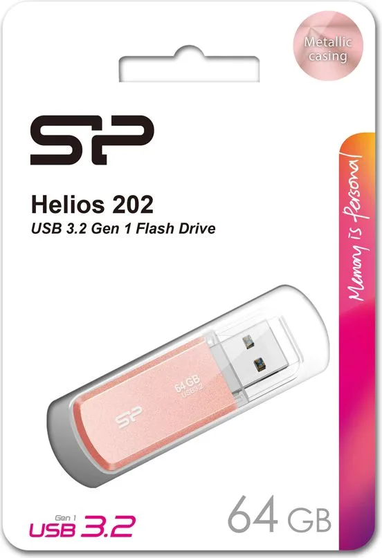 SILICON POWER USB Flash Drive Helios 202, 64GB, USB 3.2, ροζ χρυσό — εικόνα 3