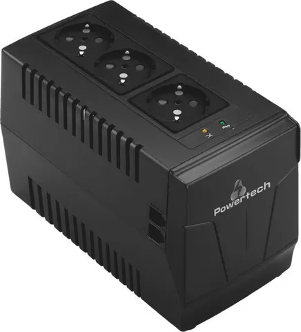 POWERTECH σταθεροποιητής ρεύματος PT-AVR-1500, 1500VA, 3x έξοδοι πρίζας