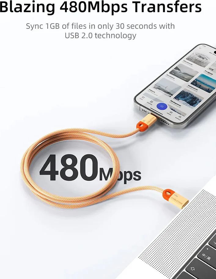 CABLETIME καλώδιο USB-C CT-CM60-PBW, 60W PD, 480Mbps, 0.25m, μαύρο — εικόνα 3