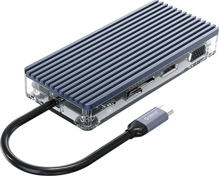 ORICO docking station WB-11P, 11 θυρών, USB-C σύνδεση, 100W PD, 4K, γκρι — εικόνα 3