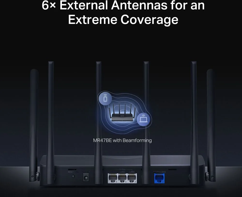 MERCUSYS router MR47BE, WiFi 7, 9.3Gbps BE9300, Tri-Band, V2.0 — εικόνα 7