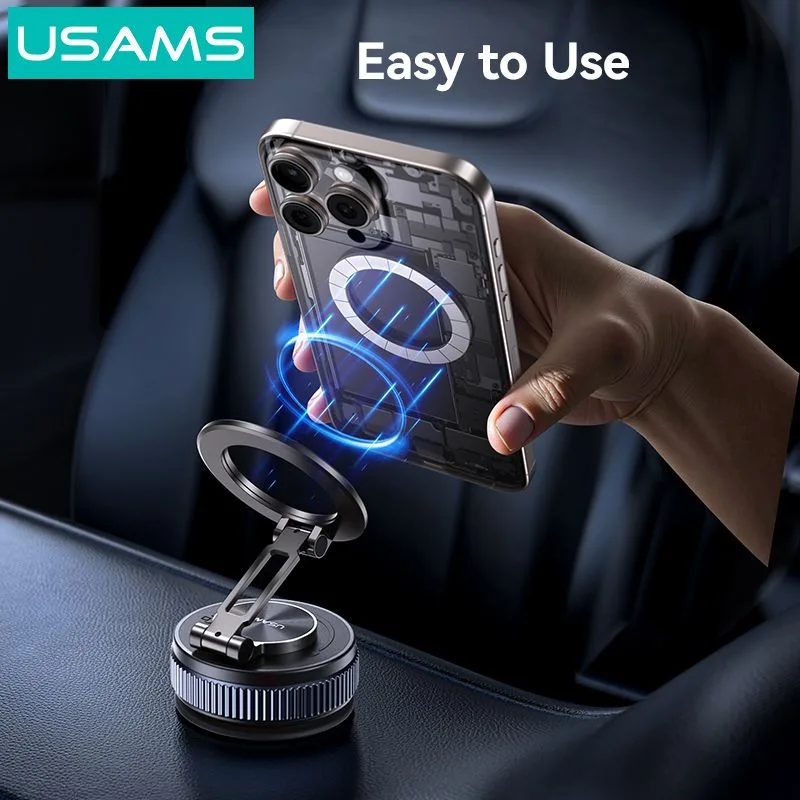 USAMS βάση smartphone αυτοκινήτου ZJ084 για ταμπλό, μαγνητική, μαύρη — εικόνα 4