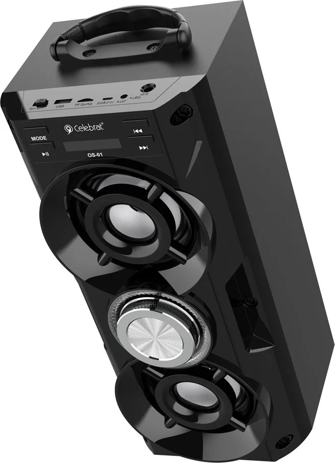 CELEBRAT φορητό ηχείο OS-01, 10W, 1200mAh, Bluetooth, FM, LED, μαύρο — εικόνα 3