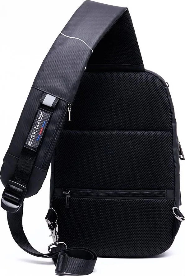 ARCTIC HUNTER τσάντα Crossbody XB-00081, USB, 6L, μαύρη — εικόνα 2