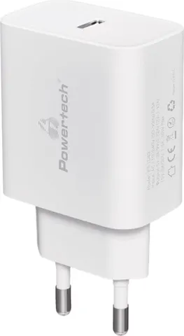 POWERTECH φορτιστής τοίχου PT-1043, USB-C, PD QC3.0, GaN, 30W, λευκός