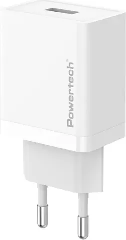 POWERTECH φορτιστής τοίχου PT-1320, USB, 12W, λευκός