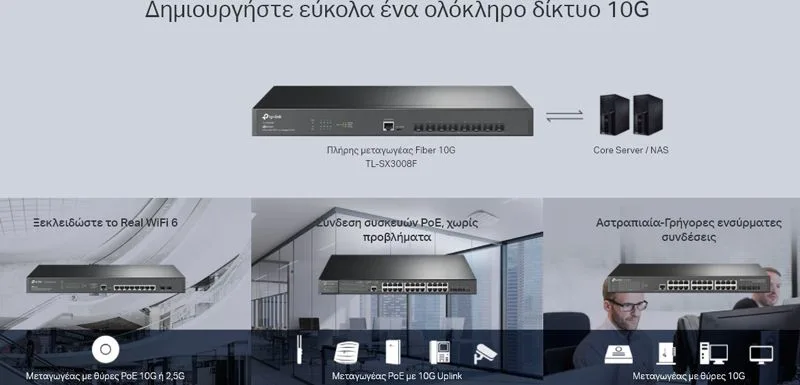 TP-LINK L2+ managed switch TL-SX3008F, 8-Ports 10Gbps SFP+, Ver. 1.0 — εικόνα 2