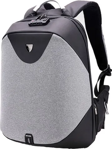 ARCTIC HUNTER τσάντα πλάτης B00208 με θήκη laptop 15.6", λουκέτο TSA, 24L, γκρι