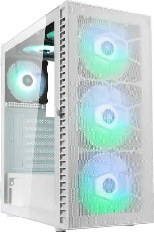 Kolink Observatory HF Mesh ARGB Midi Tower Case - White (with 6 ARGB fans - 3x140mm & 3x120mm )