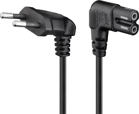 GOOBAY καλώδιο τροφοδοσίας Euro 56588, γωνιακό, 2x0.75 mm², 0.5m, μαύρο
