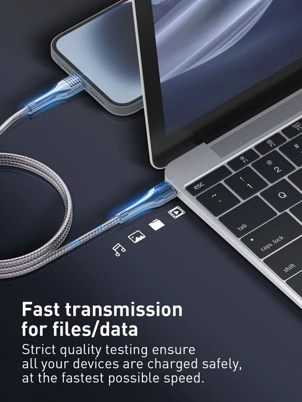 LDNIO καλώδιο Lightning σε USB-C LC651I, 30W, 1m, χρυσό — εικόνα 3