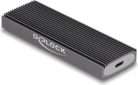 DELOCK θήκη για M.2 NVMe PCIe/SATA SSD 42019, tool free, 10Gbps, μαύρη