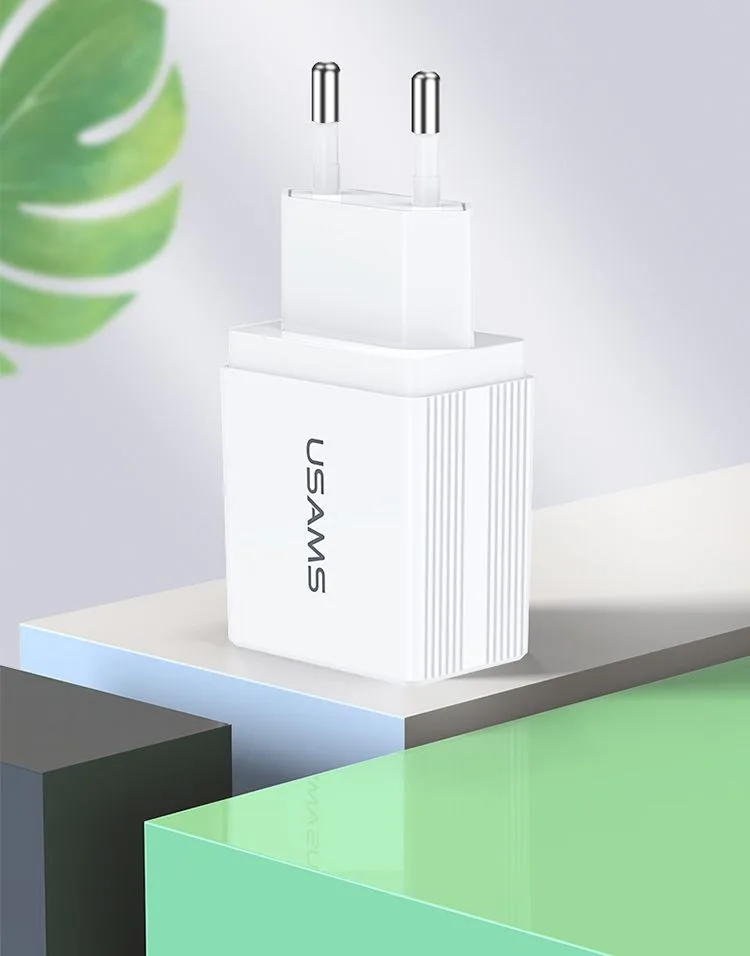 USAMS φορτιστής τοίχου T24 US-CC090, 2x USB, 2.1A, λευκός — εικόνα 2
