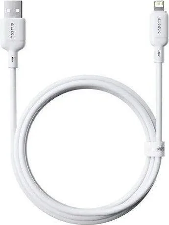 BASEUS Silky Series, καλώδιο ΓΡΗΓΟΡΗΣ φόρτισης, Lightning, 2,4A, 2m, λευκό — εικόνα 3