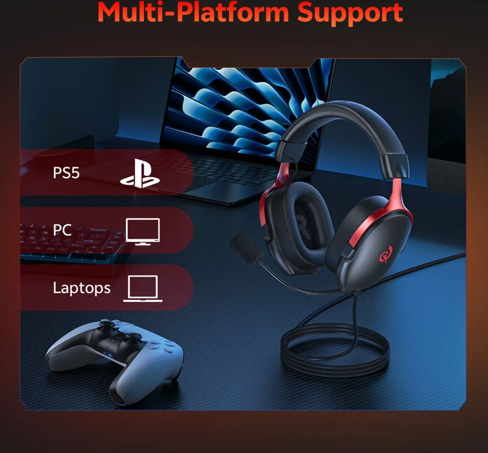 QCY Heroad VN200 PRO 7.1 USB - Wired RGB Gaming Headset PS4/PS5/PC — εικόνα 6
