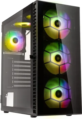 Kolink Observatory HF Glass ARGB Midi Tower Case - Black (with 6 ARGB fans - 3x140mm & 3x120mm)