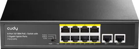 Cudy FS1010PG 8 Port PoE + 2 Uplink Gigabit + Switch, 120W